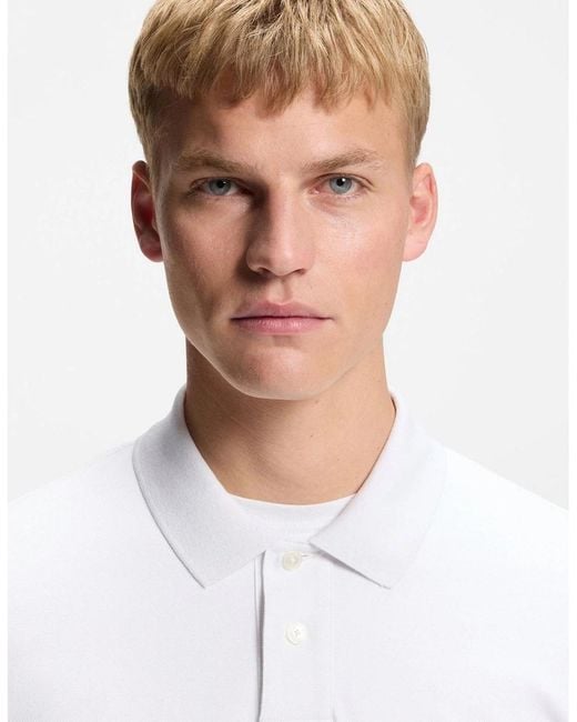 Boss White Passenger Short Sleeve Polo Shirt for men