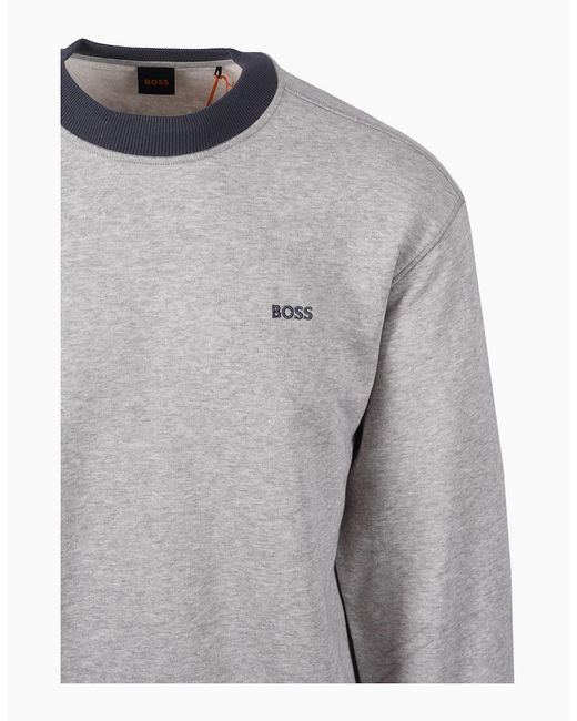 Boss Gray Boss We_Edge Sweatshirt Open for men