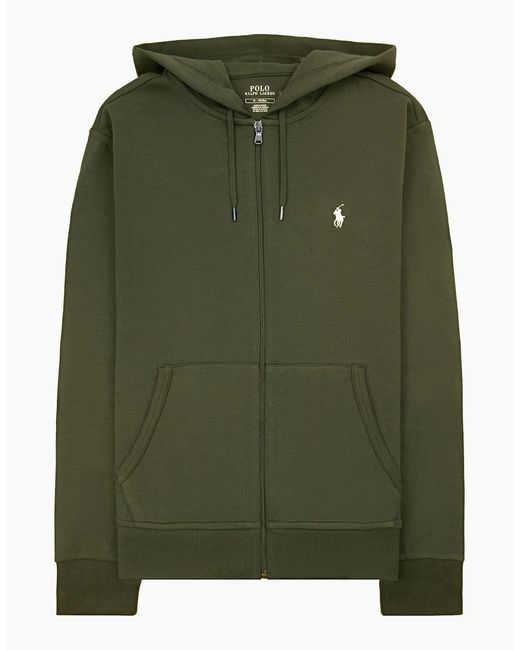 Polo Ralph Lauren Green Double Knit Full Zip Hoodie for men