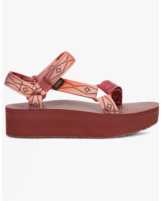 Teva Red Flatform Universal Sunscape Sandals Waterless Scarlet