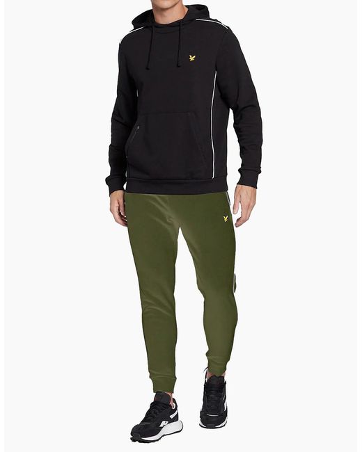 Lyle & Scott Green Lyle & Scott Jogger Fleece Bottom Sweatpants Trouser Contrast Piping for men