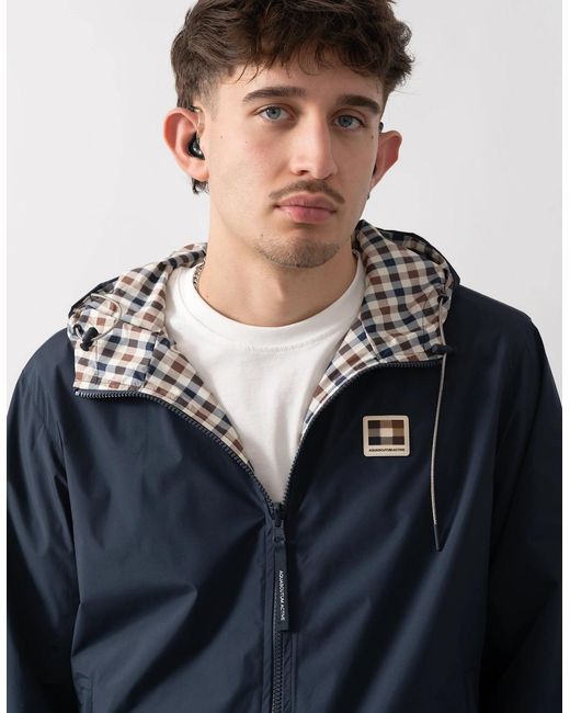 Aquascutum Blue Rlg Badge Reversible Sailor Jacket for men