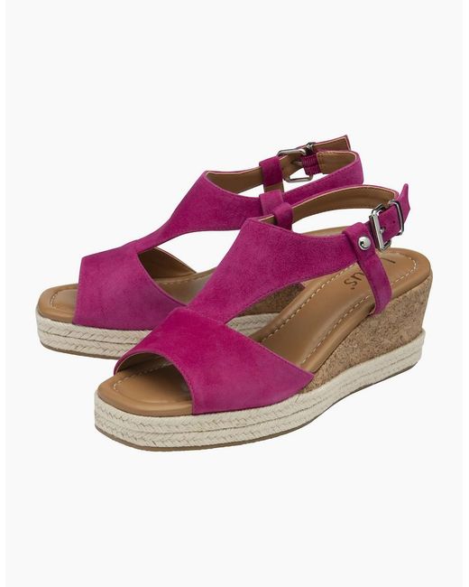 Lotus Pink Madalene Wedge Sandals