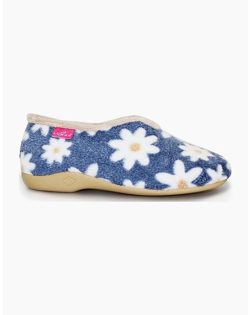 Lunar Blue Daisy Slippers