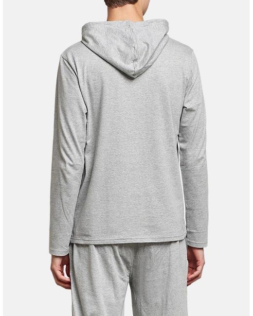 Ralph Lauren Gray Cotton Jersey Sleep Hoodie Andover Heather