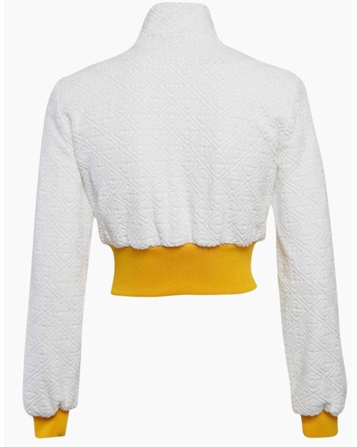 Casablanca White Monogram Terry Zip Through Track Top Jacket