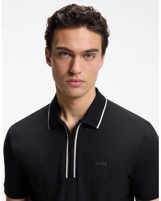 Boss Black Boss Philix Slim Fit Zip Polo Shirt for men