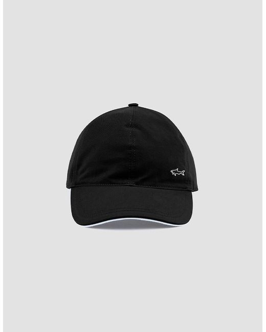 Paul & Shark Black Baseball Cap With Contrast Piping for men