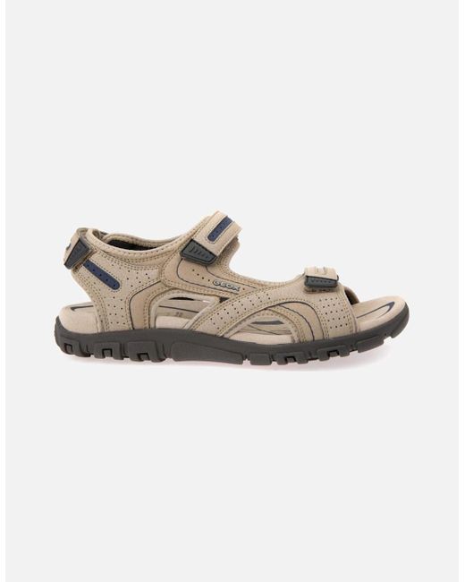 Geox Natural Strada Faux Nubuck Sandals for men