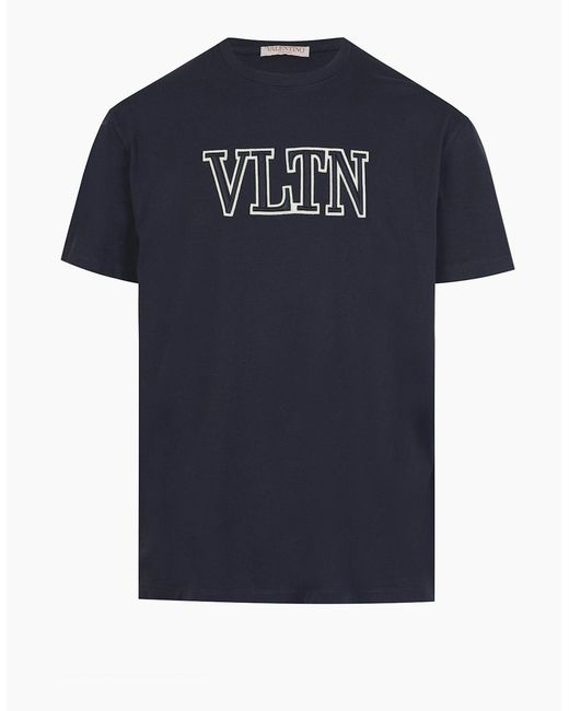 Valentino Blue Vltn Embroidery T-Shirt for men