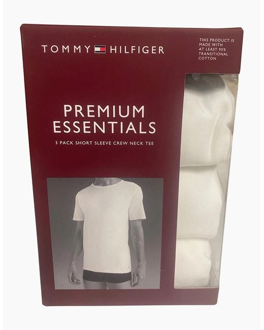 Tommy Hilfiger White 3-Pack Stretch Cotton Crew-Neck T-Shirts for men