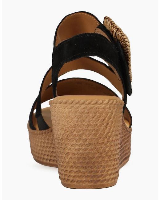 Gabor Black Embrace Wedge Sandal
