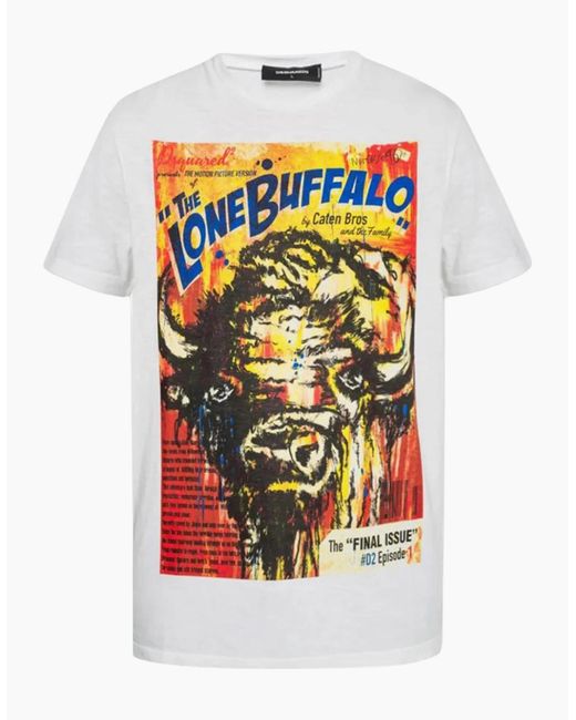 DSquared² White T Shirts Shorts Sleeve Crew Neck Casual Cotton Tops for men