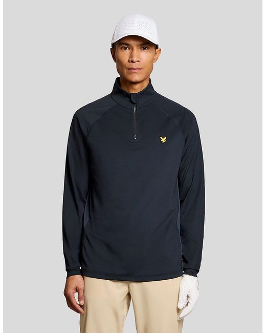 Lyle & Scott Blue Mesh Panelled Midlayer for men