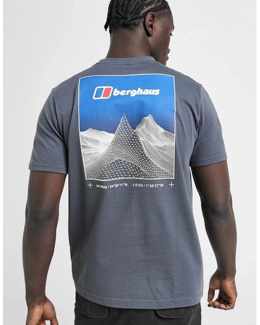 Berghaus Blue Pinnacle Point Graphic Mountain T Shirt for men