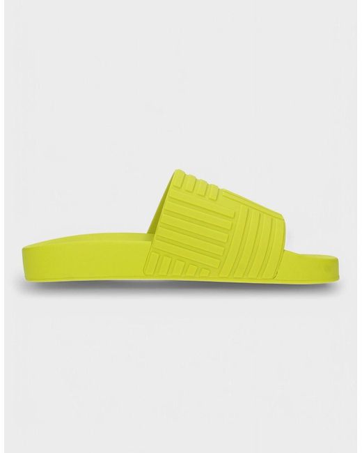 Bottega Veneta Yellow Rubber Carpet Slides Kiwi for men