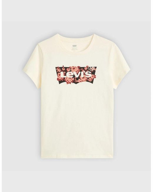 Levi's Natural Levi's The Perfect Wordmark Graphic Crew Neck Short Sleeve T-Shirt