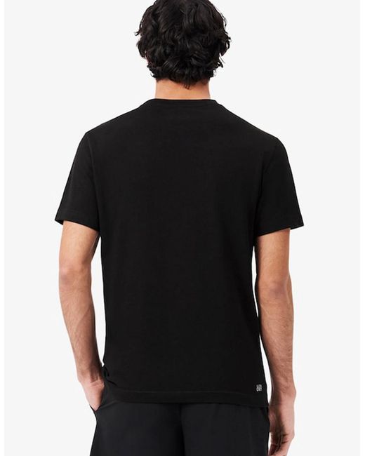 Lacoste Black Ultra Dry Graphic Sport T-Shirt for men