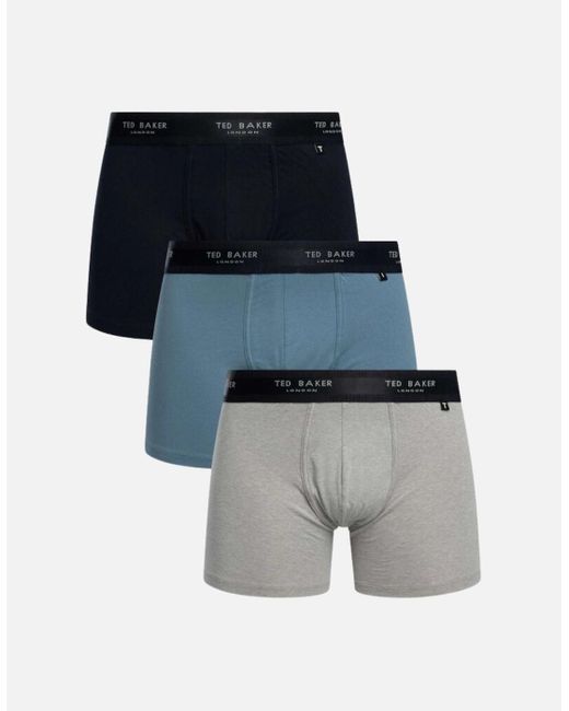Ted Baker Blue 3-Pack Coloured Boxer Briefs for men