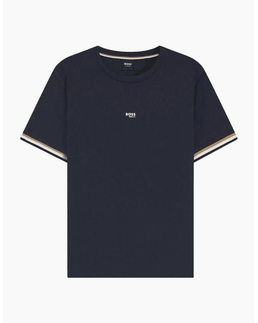 Boss Blue Iconic Stripe Shorts Set for men