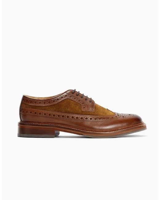 Chapman & Moore Brown Longwing Brogue Leather/Suede Mahogany/Tobacco Shoes for men