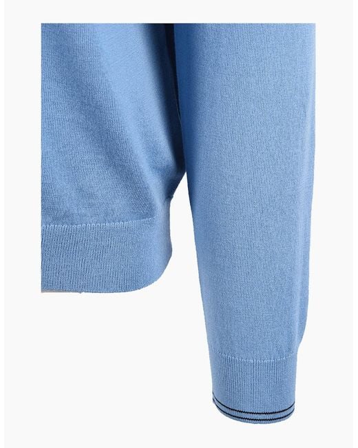 Paul Smith Blue Zip Neck Sweatshirt for men