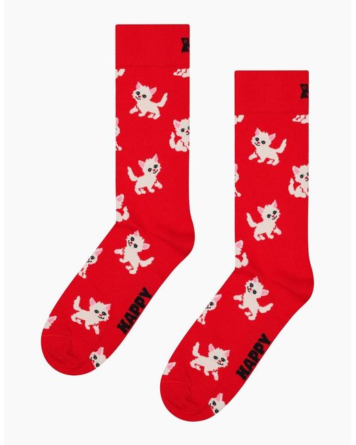 Happy Socks Red Kitten Socks