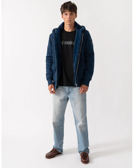 Moose Knuckles Blue Classic Bunny 3 Fleece Hoodie for men