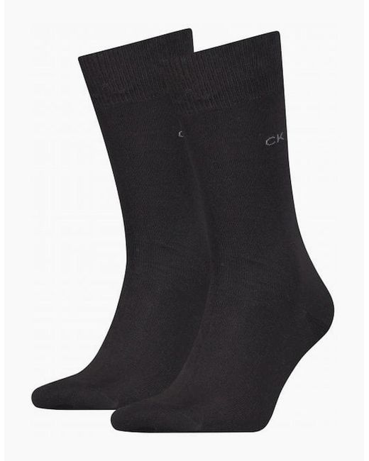 Calvin Klein Black 2-Pack Premium Combed Cotton Socks for men
