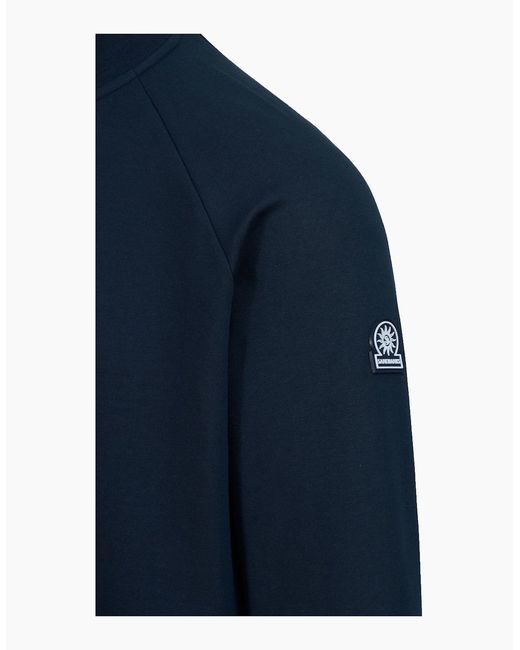 Sandbanks Blue Interlock Quarter Zip for men