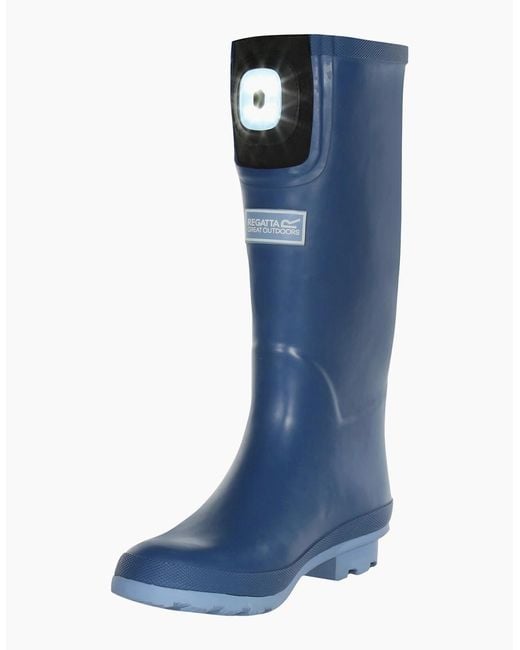Regatta Blue Ladies Fairweather Shine Led Wellington Boots