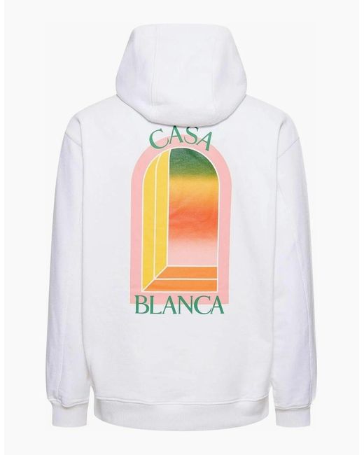 Casablanca White Gradient Arch Logo Hoodie for men