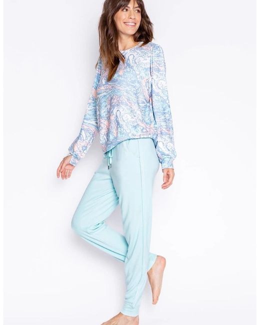 Pj Salvage Blue Salv Tie Die Watercolour Shirt