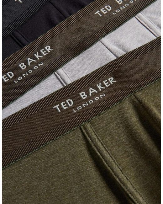 Ted Baker Black 3-Pack Coloured Boxer Trunks for men
