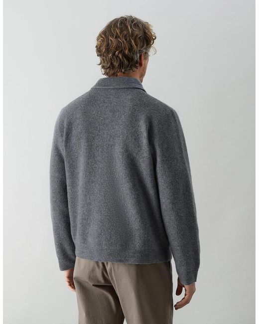 Oliver Sweeney Gray Boiled Merino Wool Jacket for men