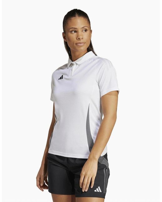 Adidas White Tiro24 Collared Neck Short Sleeve Polo Shirt