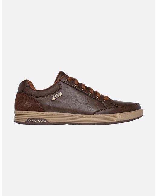 Skechers Brown Cavell Sparkman Polyurethane Chocolate Standard Lace-Up Shoes for men