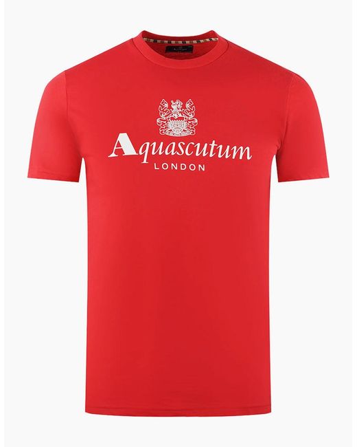 Aquascutum Red London Aldis Brand Logo T-Shirt for men