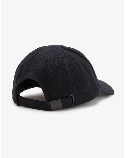 Fred Perry Black Pique Classic Cap for men