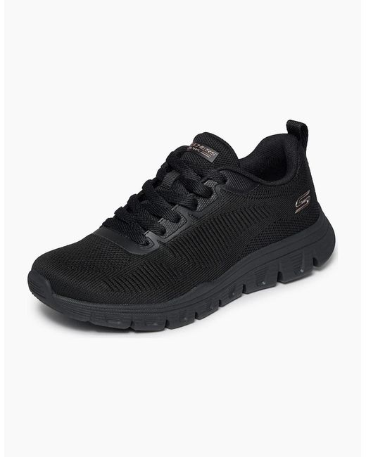 Skechers Black Bobs B Lite Textile Trainers