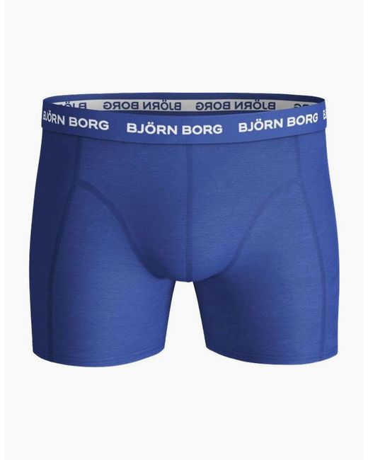 Björn Borg Blue 3-Pack Classic Logo Boxer Trunks, Mix for men
