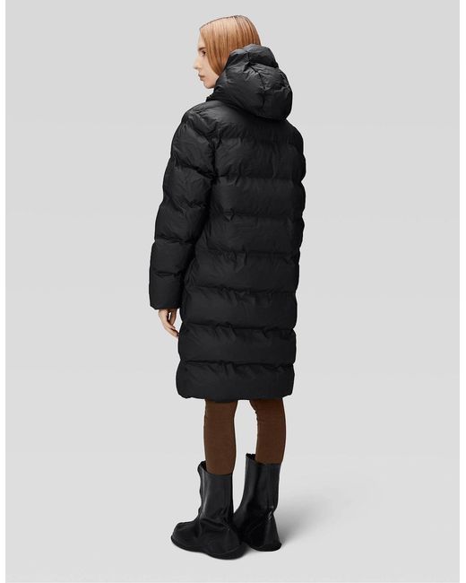 Rains Gray Alta Long Puffer Jacket