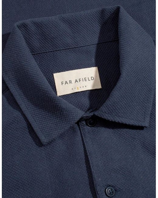 Far Afield Blue Busey Textured Shirt for men
