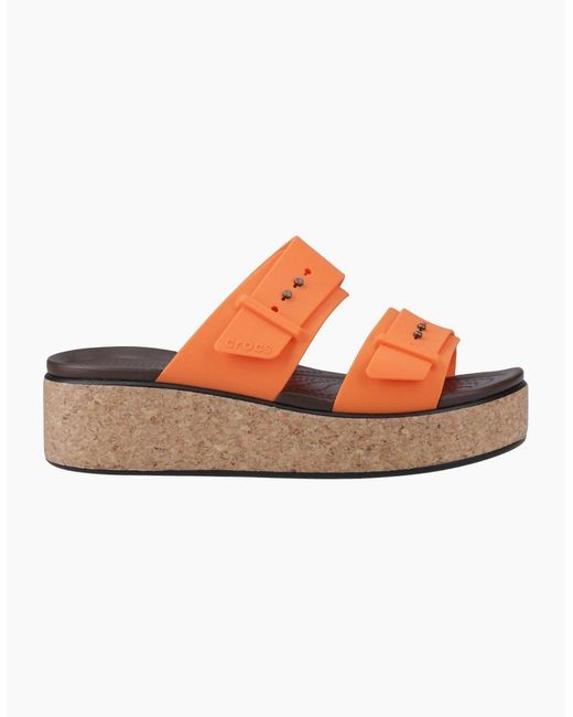 CROCSTM Orange Brooklyn Buckle Topaz Wedges