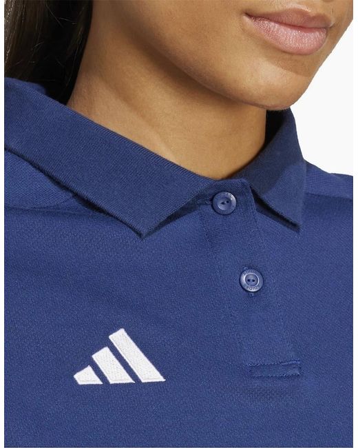 Adidas Blue Tiro24 Collared Neck Short Sleeve Polo Shirt
