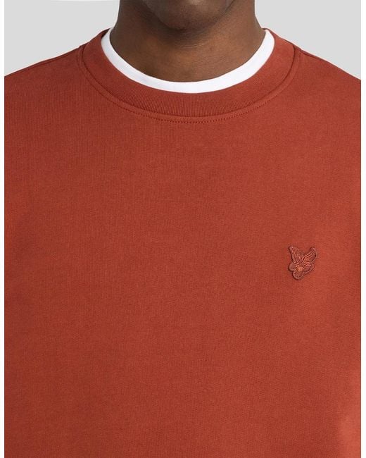 Lyle & Scott Red Superfine Cotton Crew Neck Sweatshirt for men