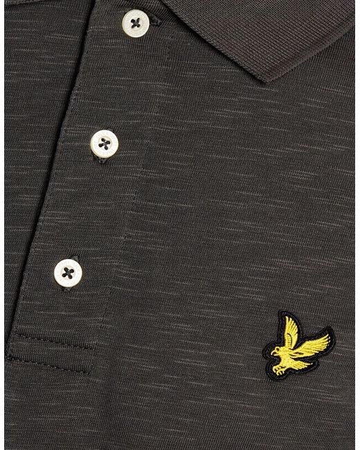 Lyle & Scott Gray Fine Cotton Slub Polo Shirt for men