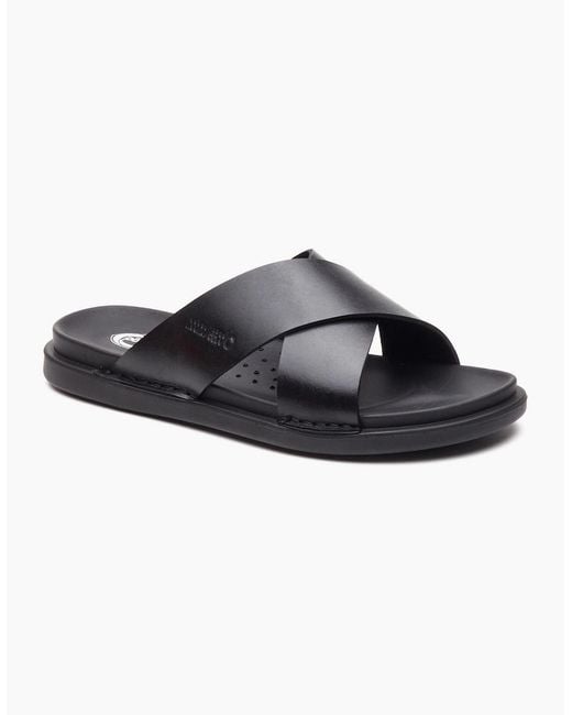 Base London Black London Drift Leather Sandals for men
