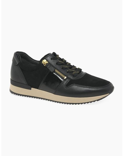 Gabor Black Lulea Casual Trainers