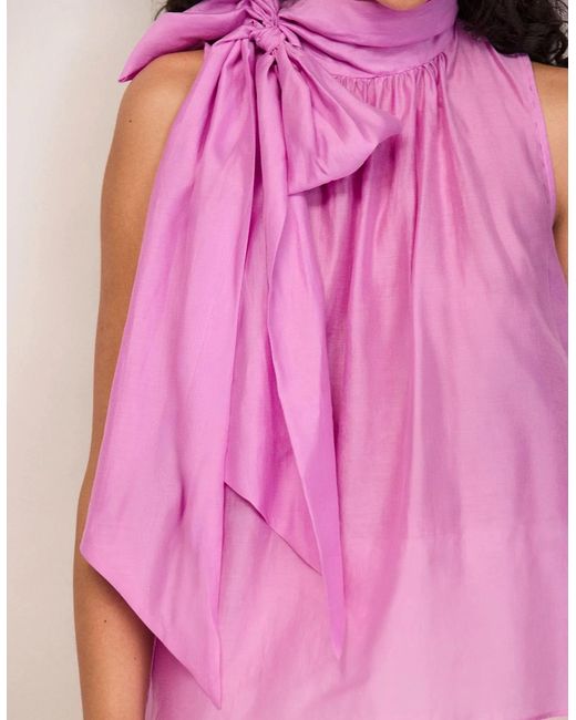 Ro&zo Pink Bow Detail Sleeveless Blouse